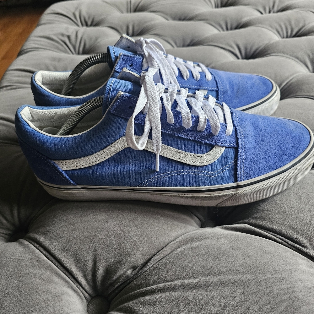 Vans Old Skool Low Top Suede & Canvas Sneaker Blue Men's Sz 10.5 Women's Sz 12